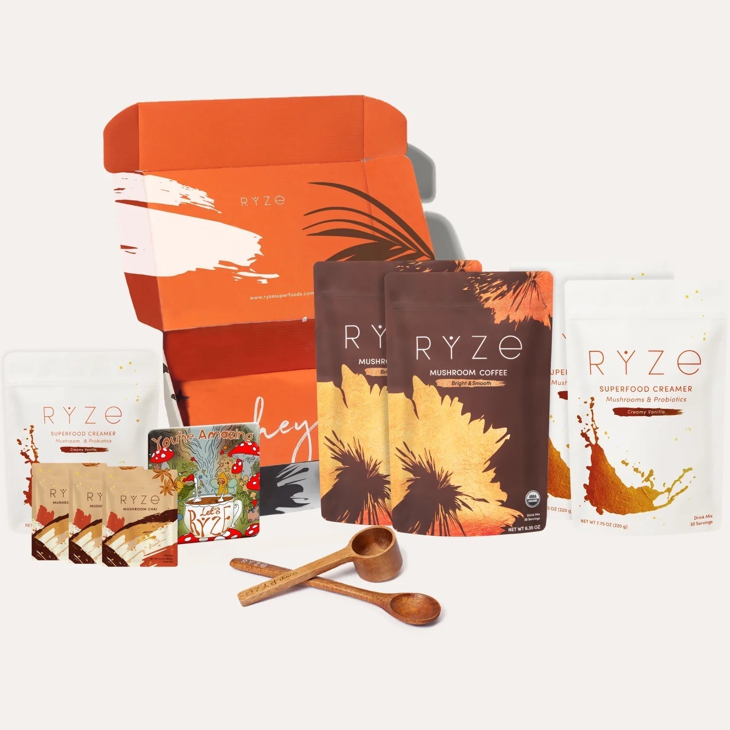 RYZE Lovers Gift Set: 2 Coffees + 2 Creamers - Ready Routine