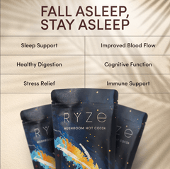 RYZE Hot Cocoa - with 6 Sleep Superfoods to Help Fall Asleep and Stay Asleep - Bright Touch