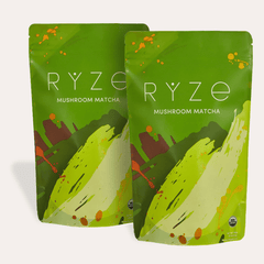RYZE Matcha - with 6 Organic Adaptogenic Mushrooms Grown In USA and Ceremonial-Grade Japanese Matcha - Simple Edit