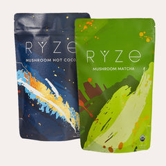 RYZE Matcha - with 6 Organic Adaptogenic Mushrooms Grown In USA and Ceremonial-Grade Japanese Matcha - Simple Edit